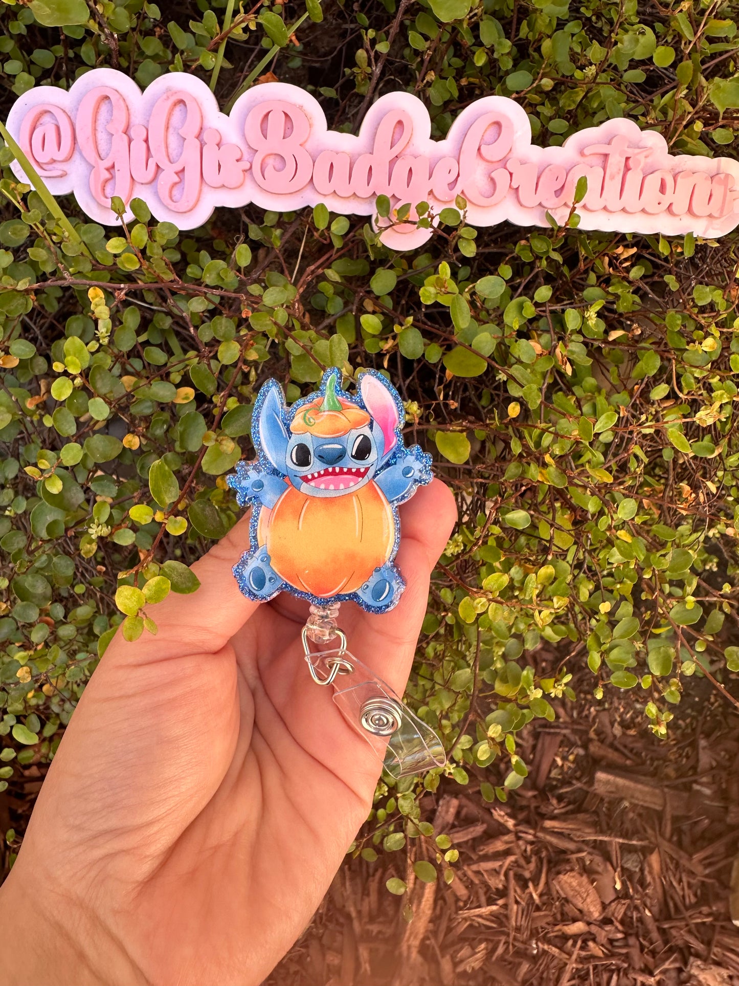 Pumpkin Stitch Badge Reel