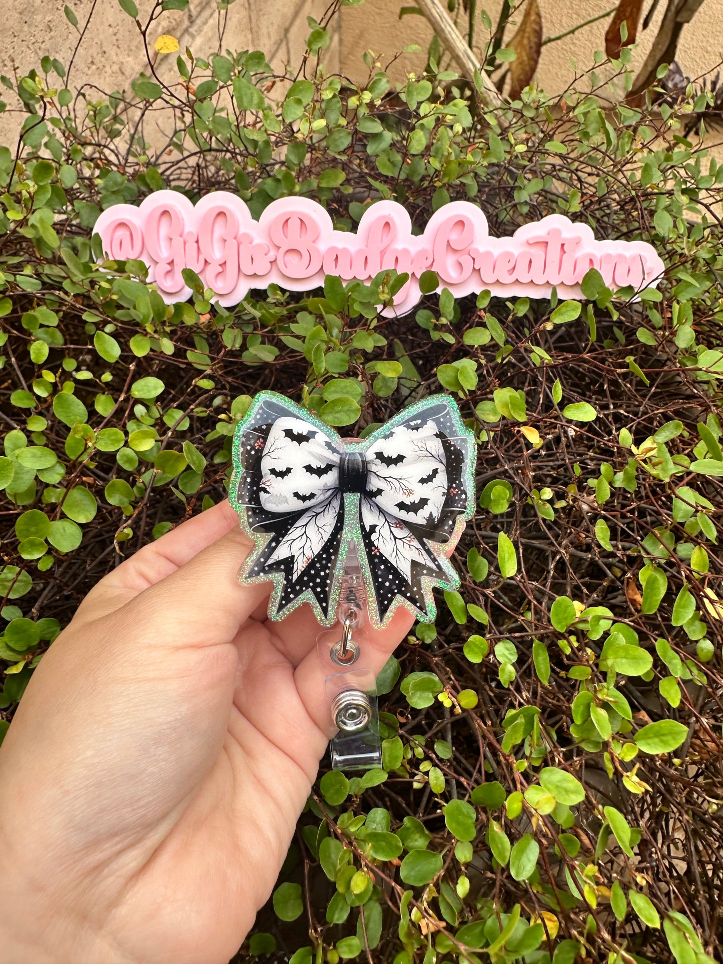 Bat Bow Badge Reel