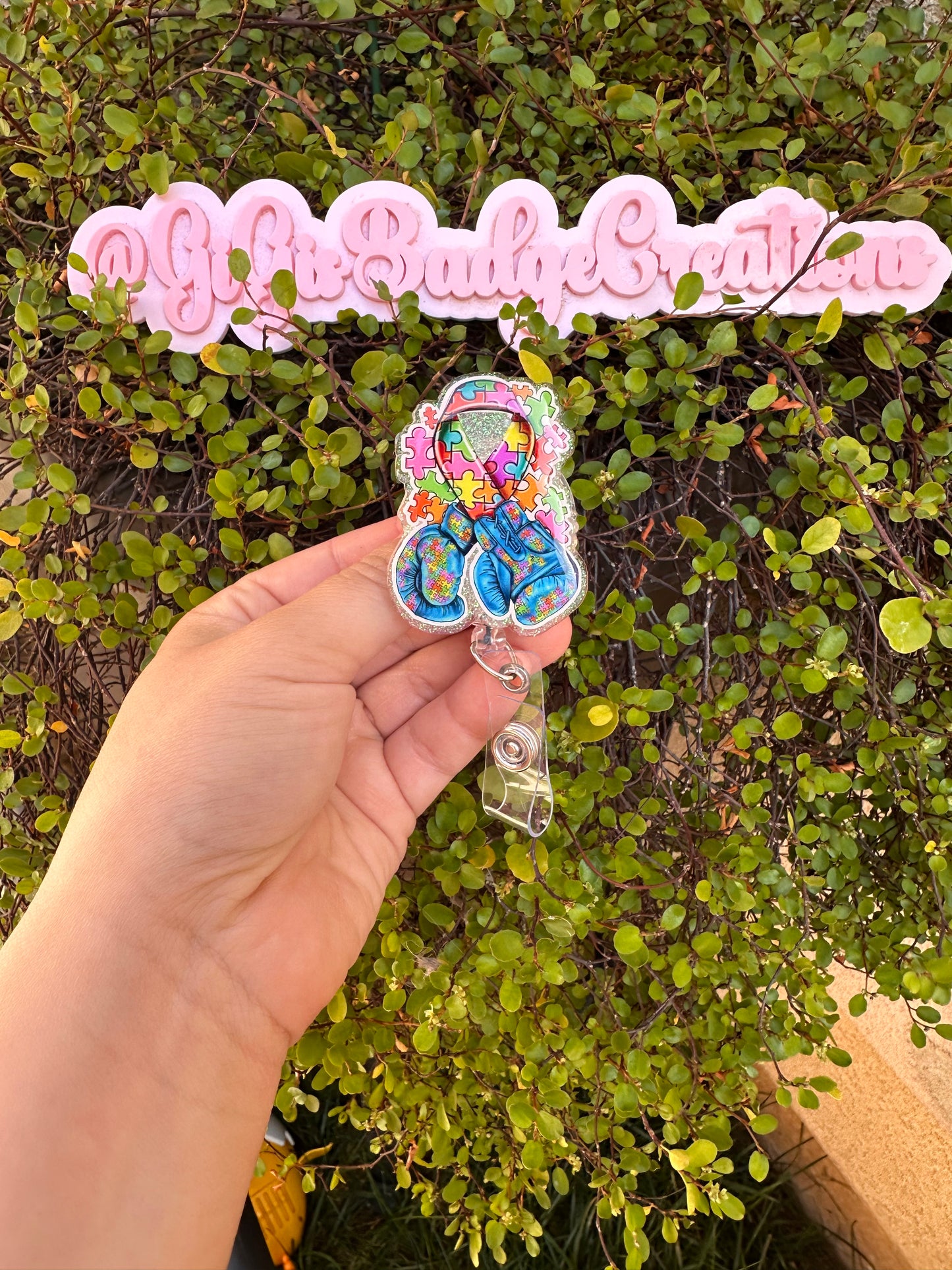 Autism Gloves Badge Reel