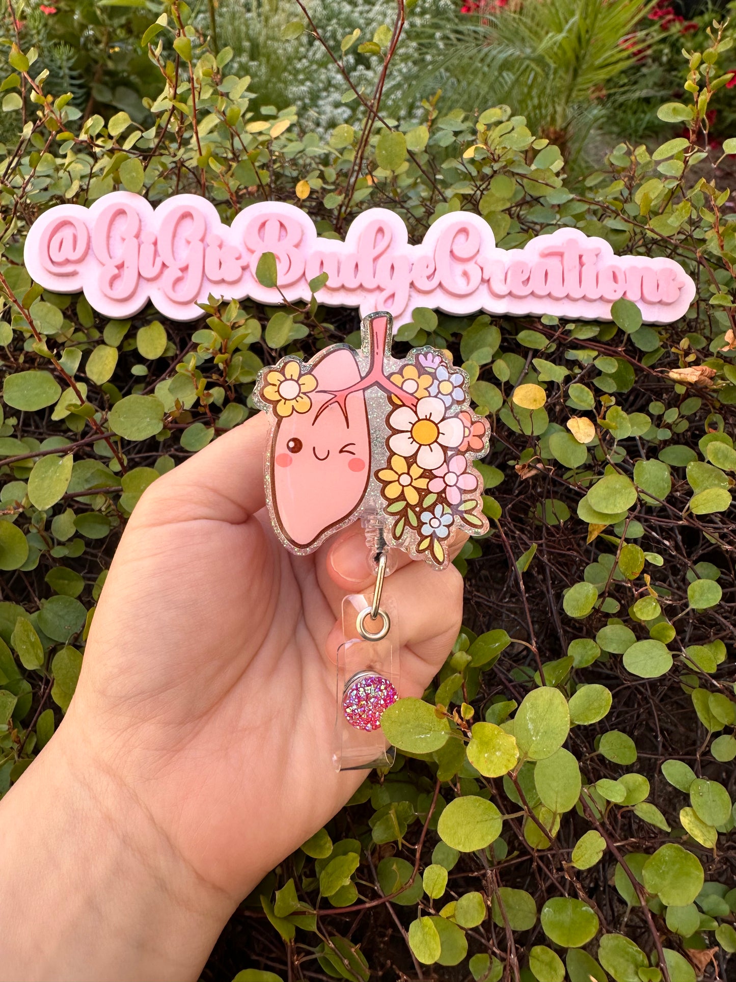 Floral Lungs Badge Reel
