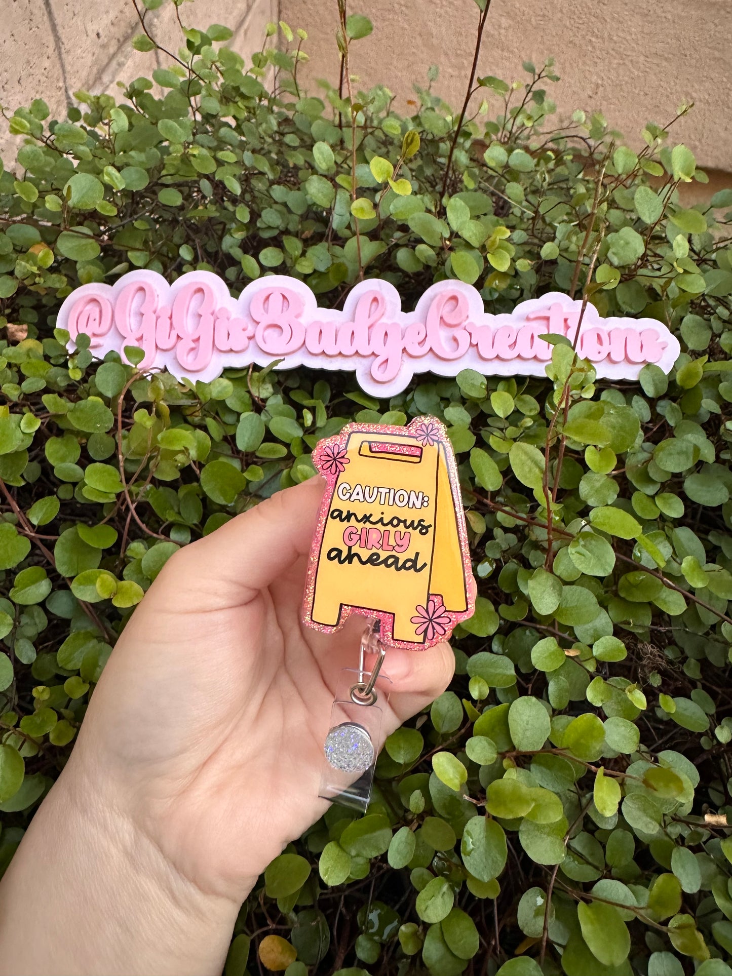 Caution Girly Badge Reel