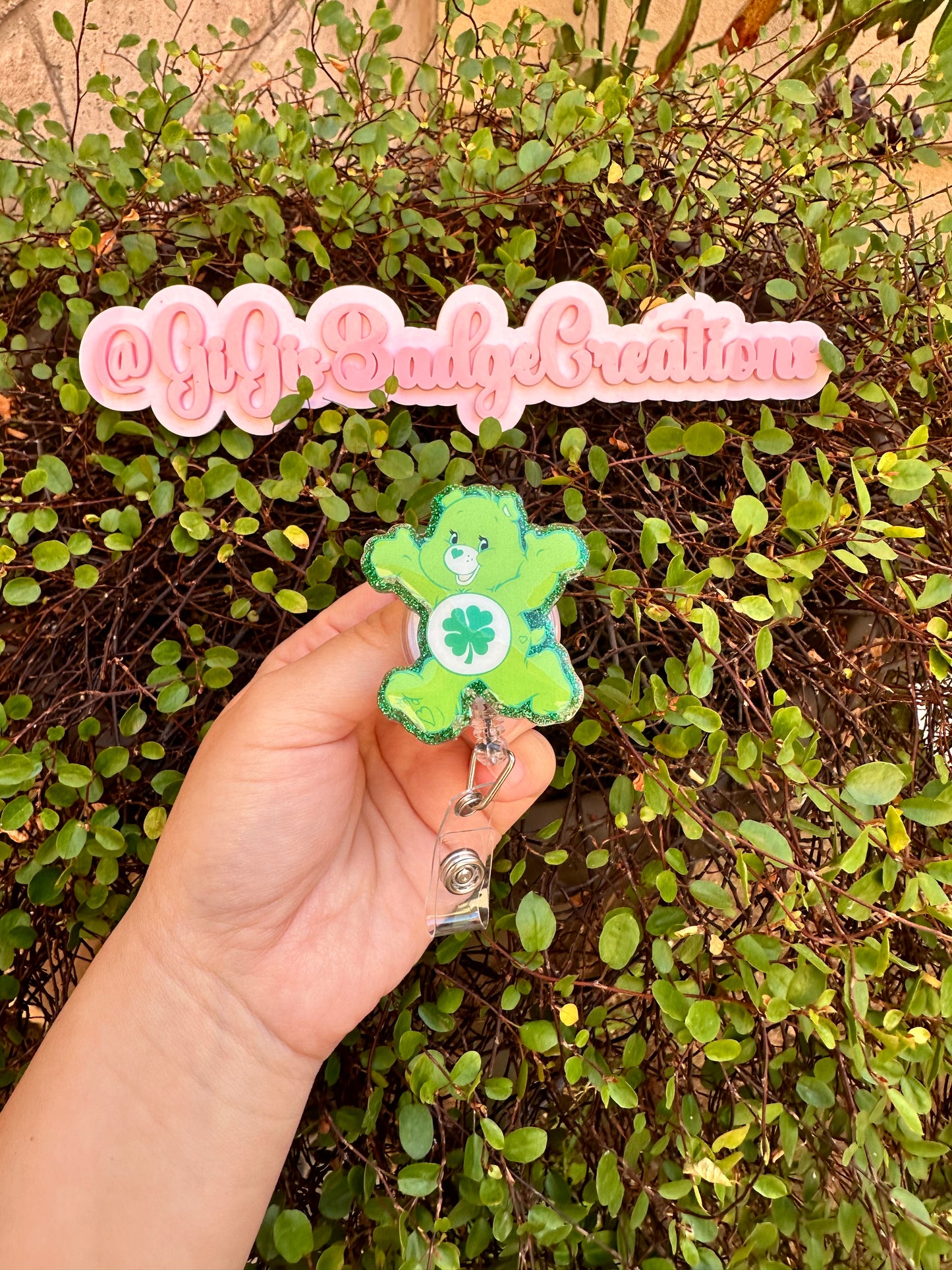 Green Bear Badge Reel