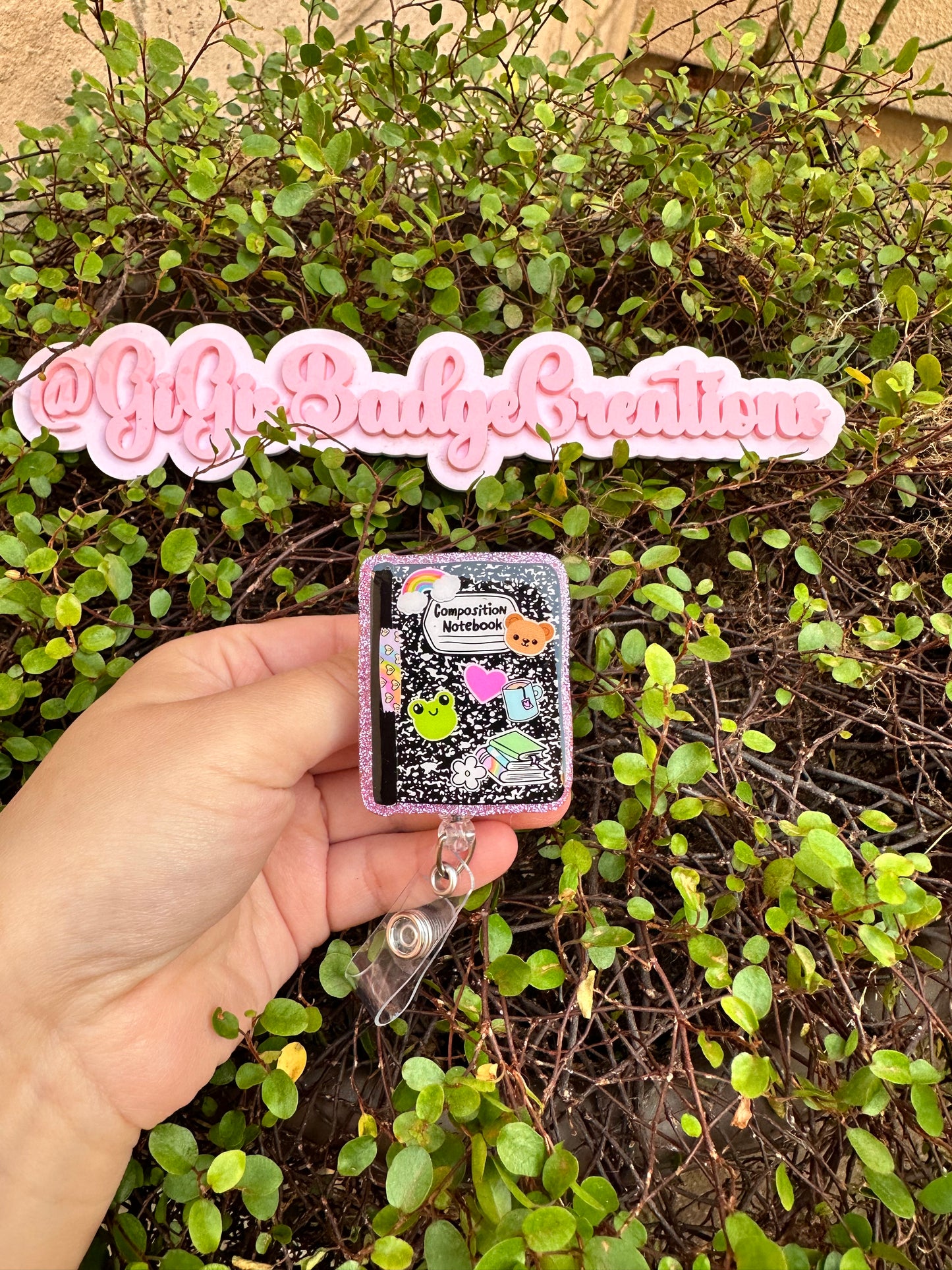 Composition Book Badge Reel