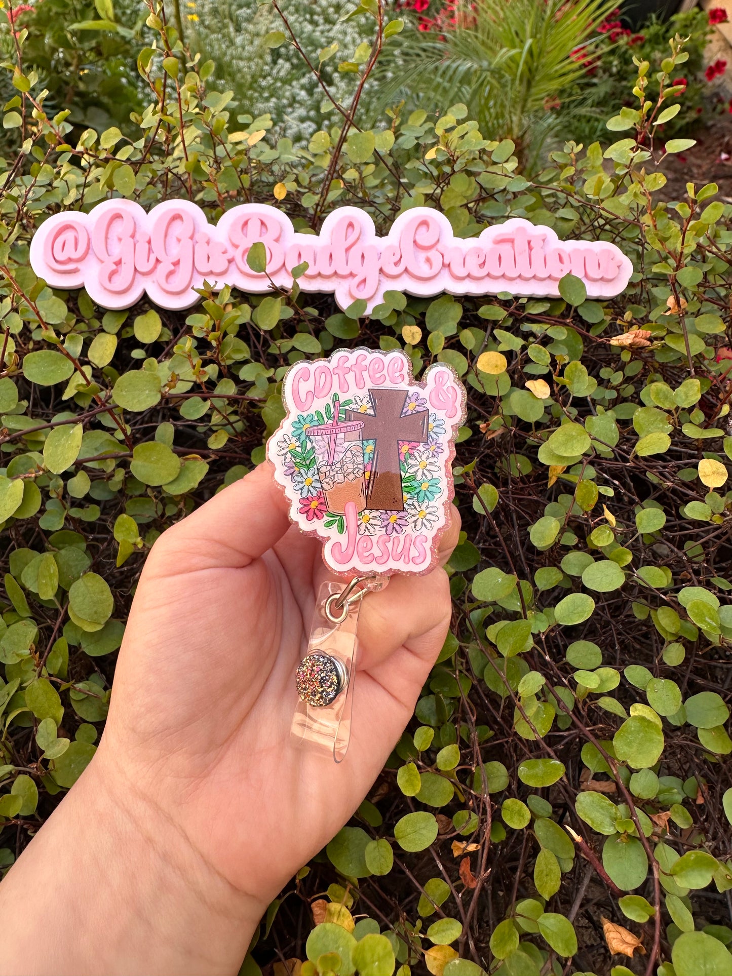 Coffee & Nurse Badge Reel