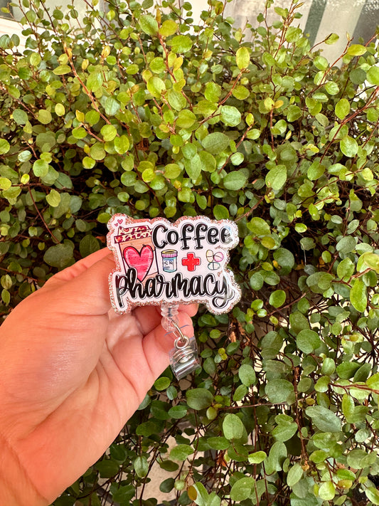 Coffee Pharmacy Badge Reel