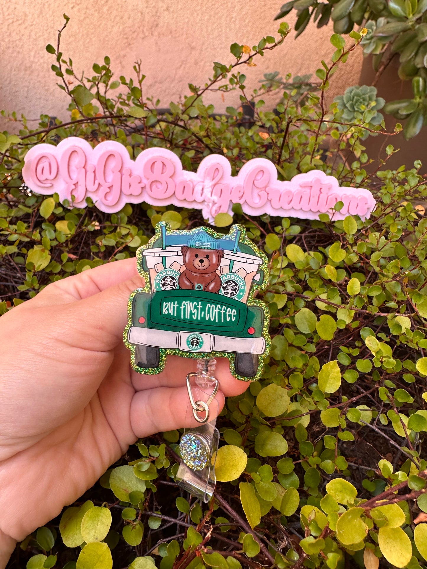 But First Coffee Badge Reel
