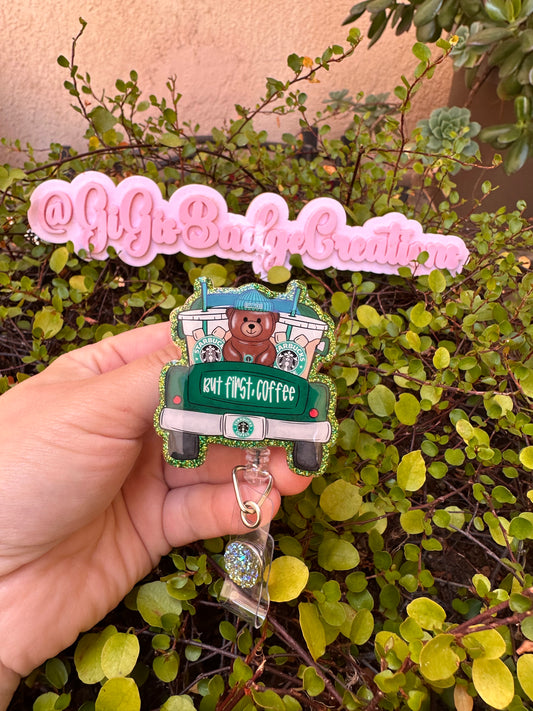 But First Coffee Badge Reel