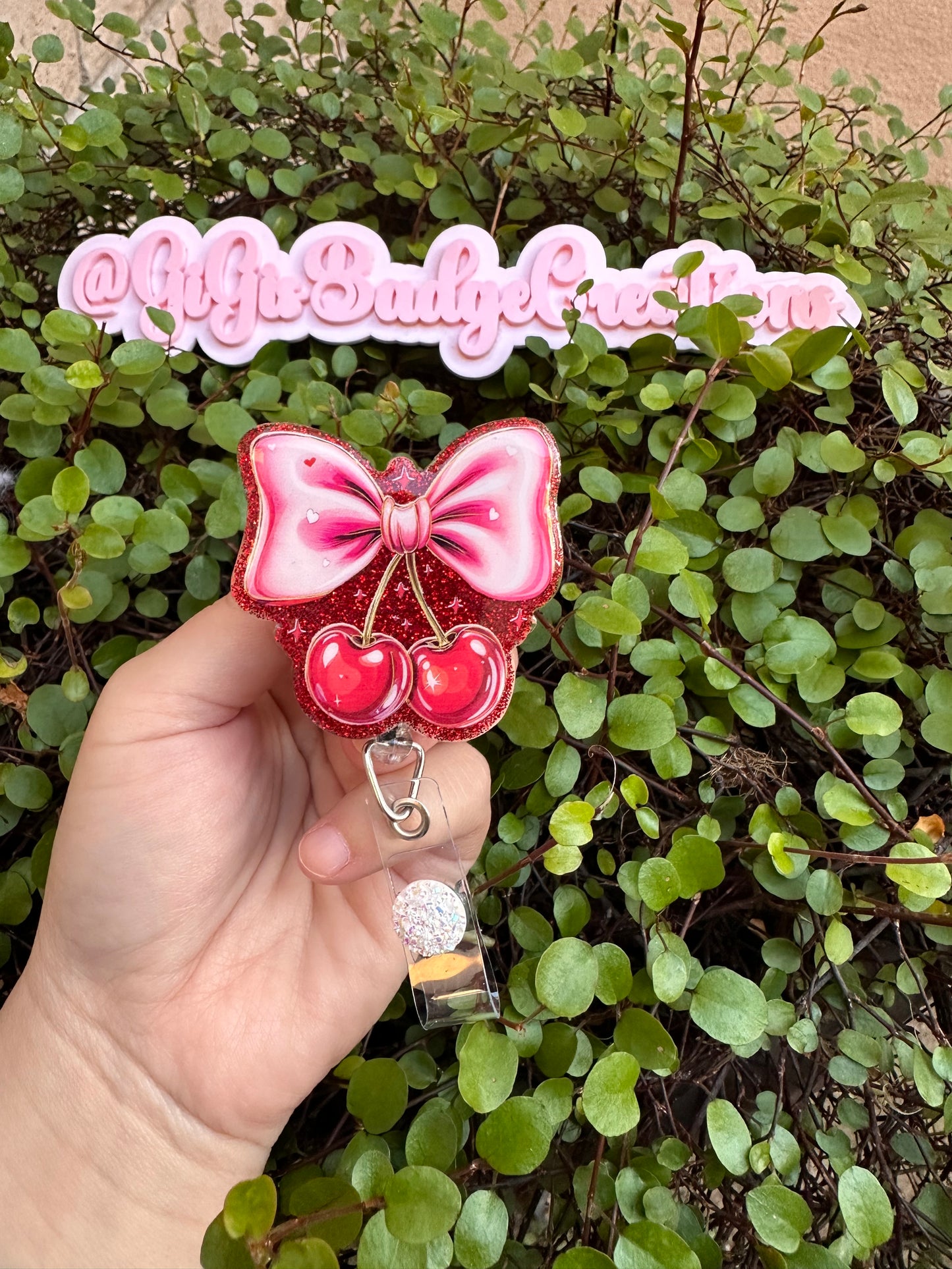 Cherry Bow Badge Reel