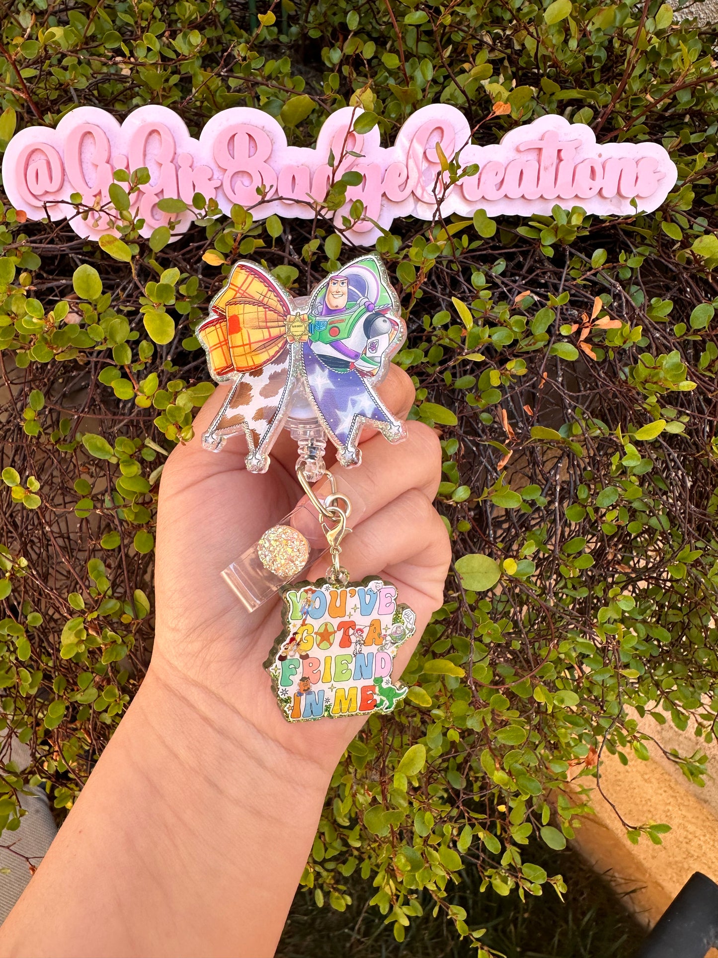 Toy Bow with Charm Badge Reel