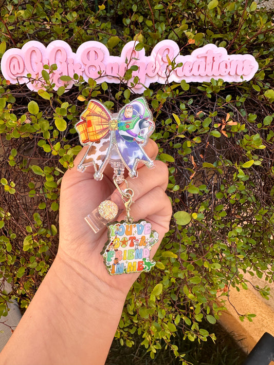Toy Bow with Charm Badge Reel