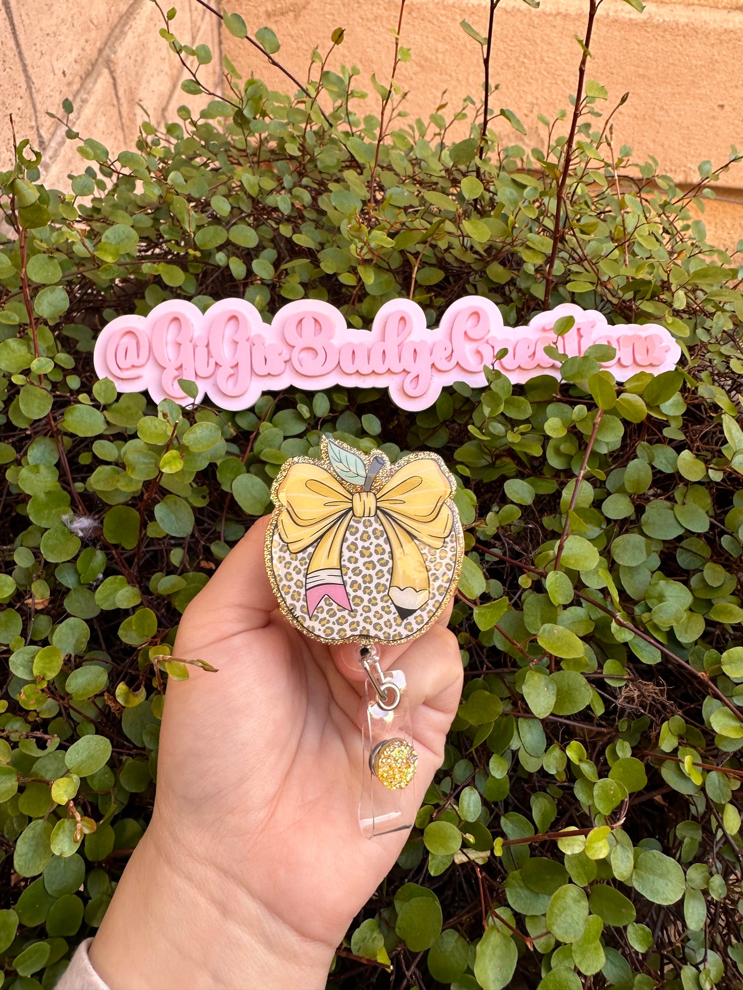 Cheetah Print Apple Badge Reel
