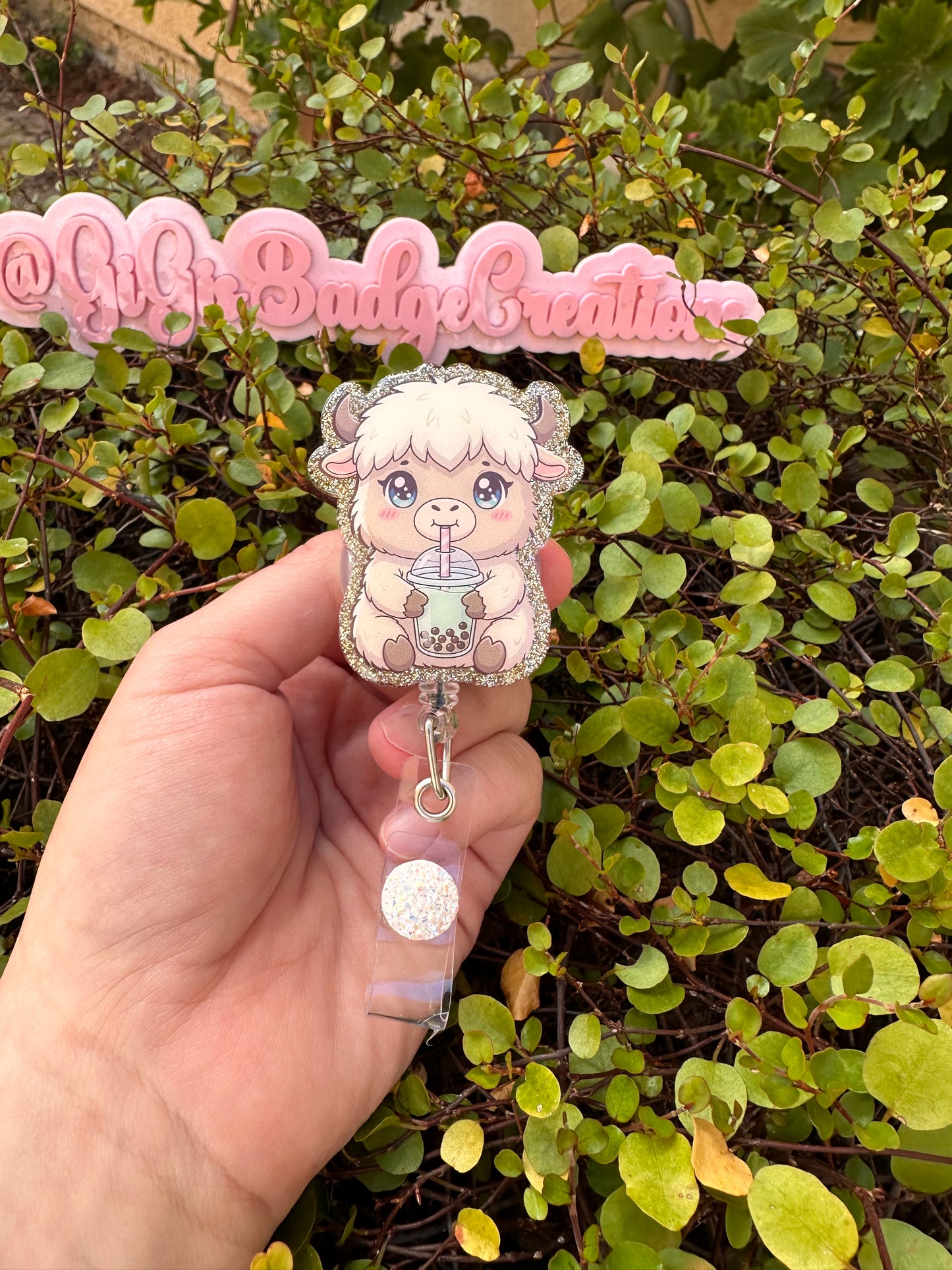 Boba Highland Cow Badge Reel