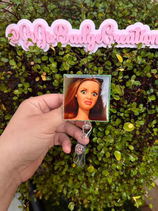 Barbie Face Badge Reel