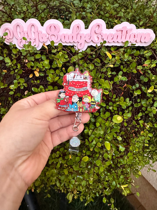 Snoopy and Friends Christmas Badge Reel