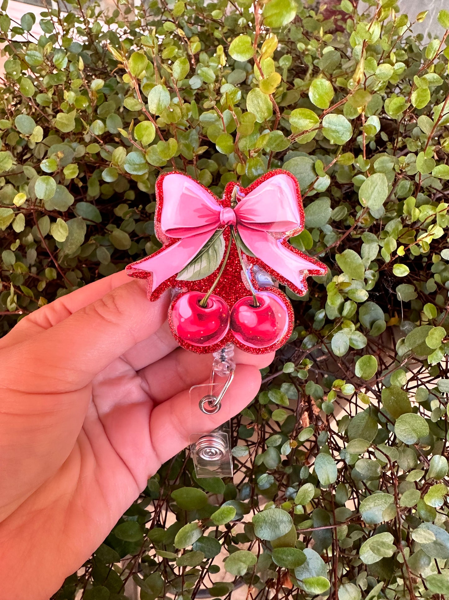 Cherry Bow Badge Reel