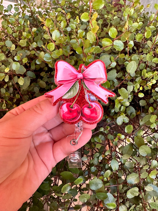 Cherry Bow Badge Reel