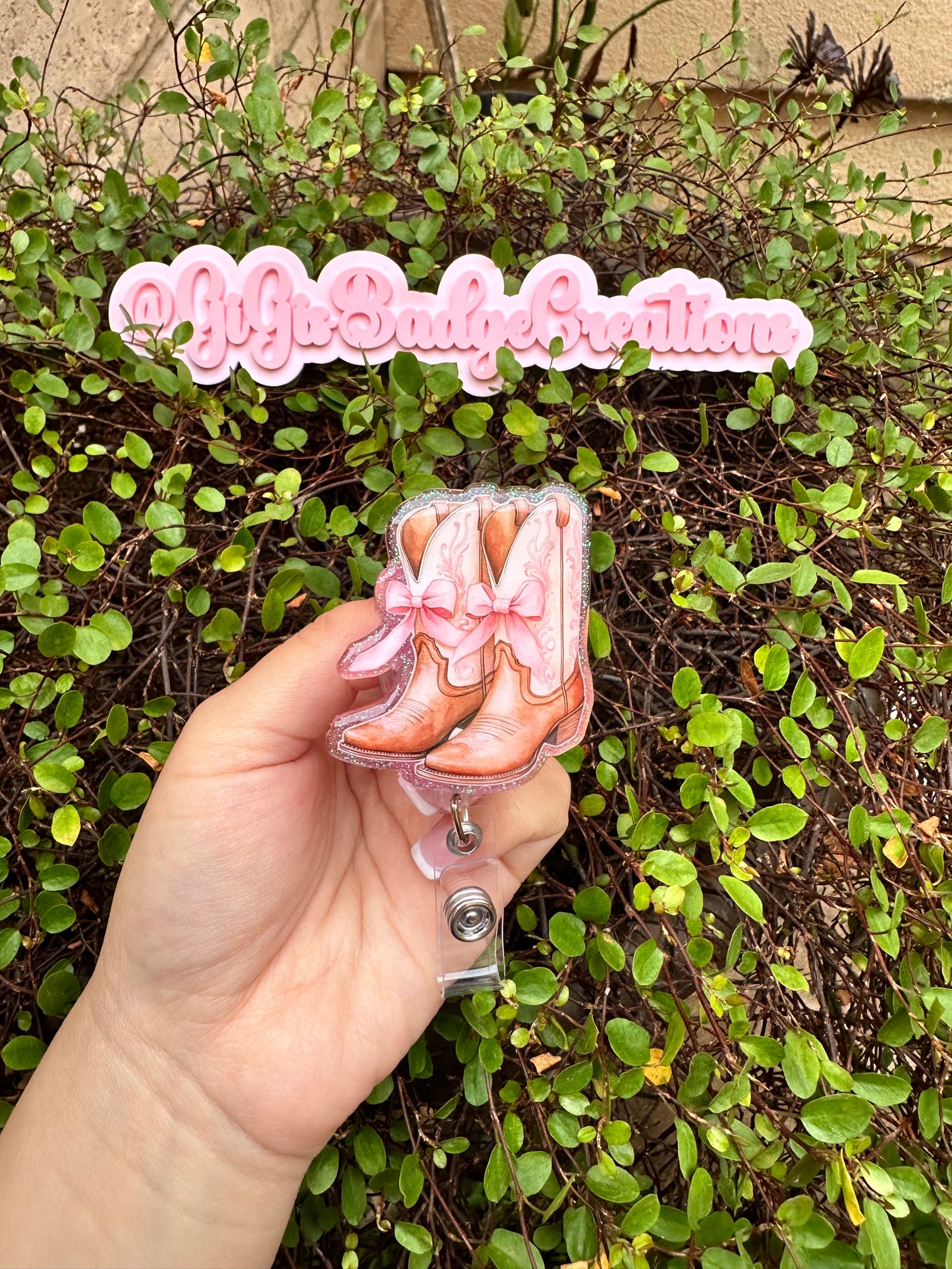 Cowgirl Boots Badge Reel