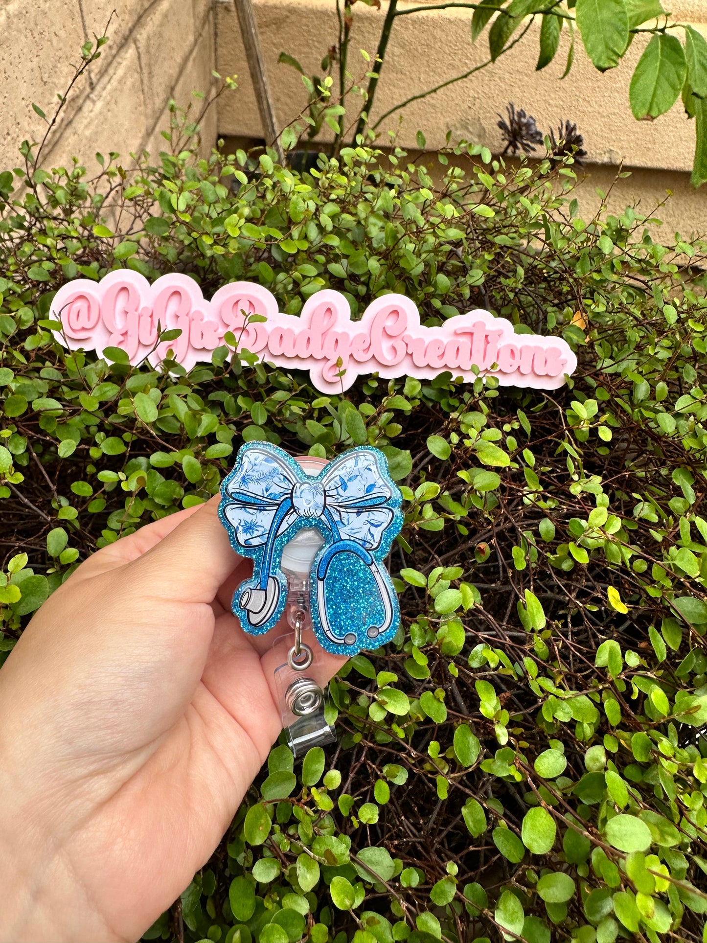 Blue Stethoscope Badge Reel