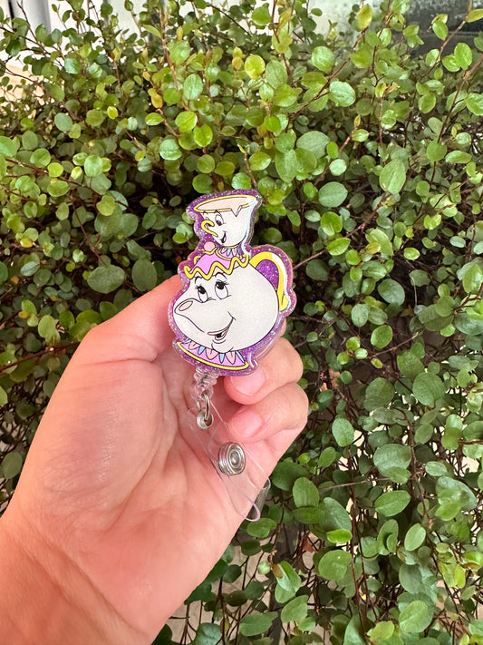 Tea Cups Badge Reel