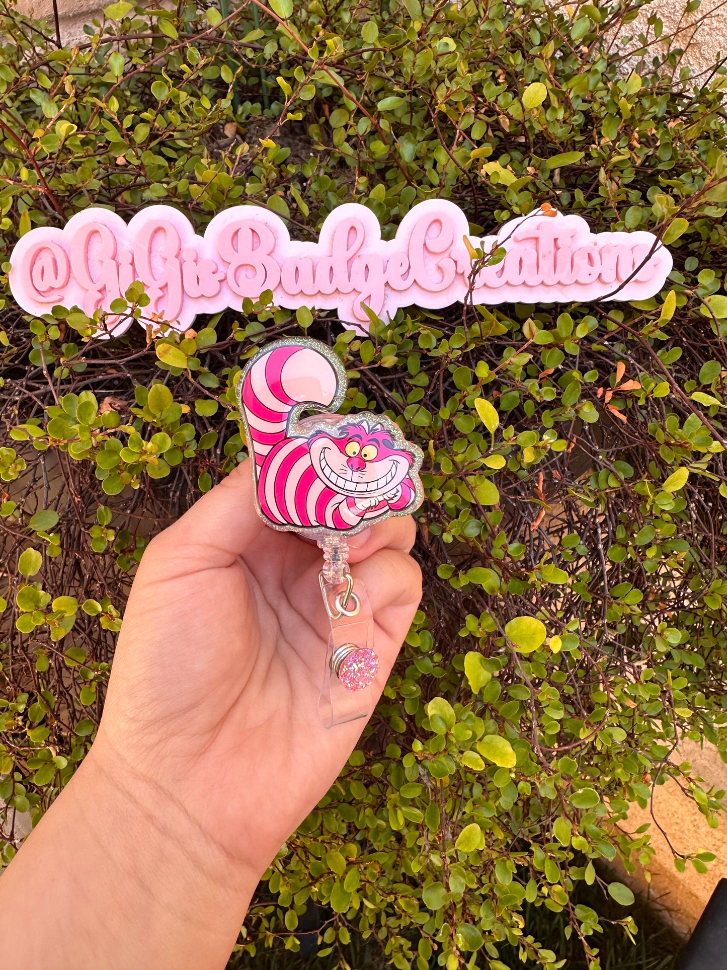 Cheshire Cat Badge Reel