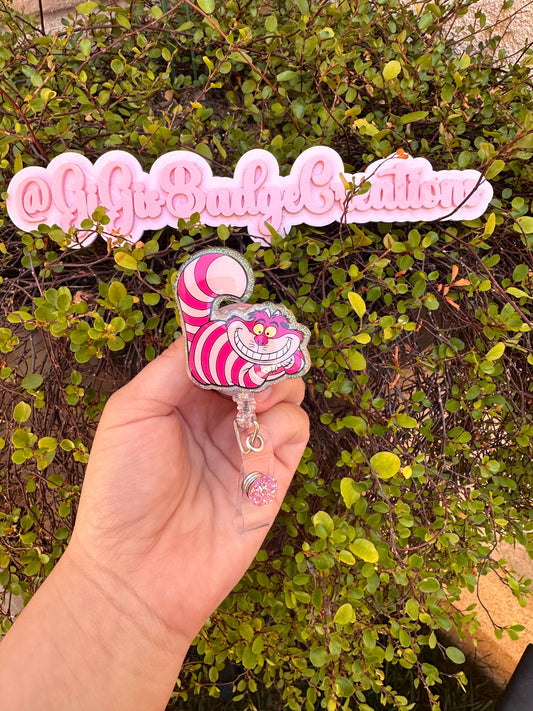 Cheshire Cat Badge Reel