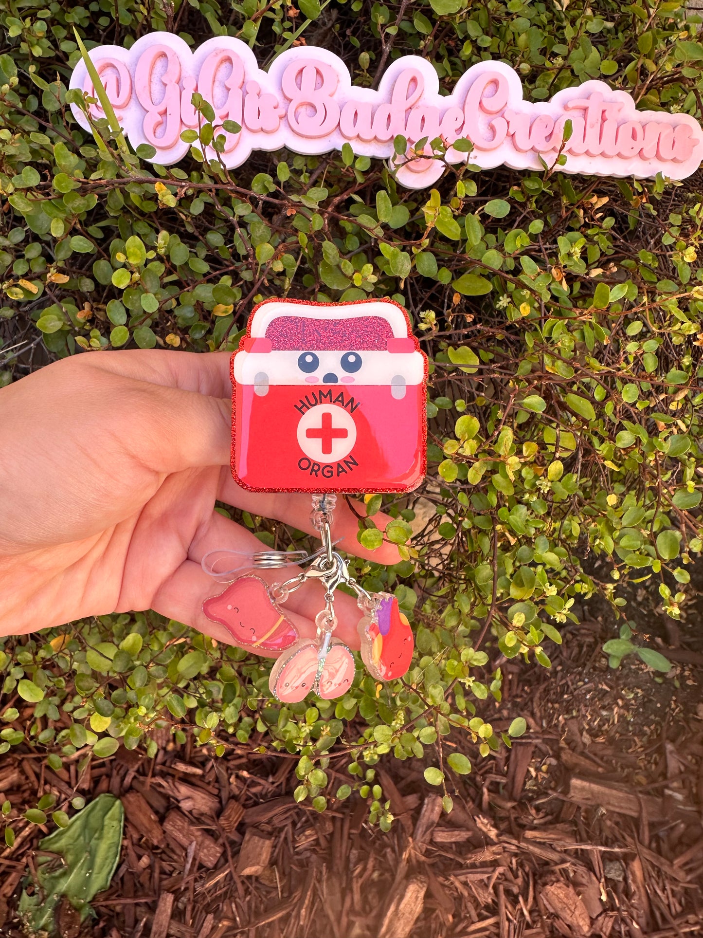 Human Organ w/Charm Badge Reel