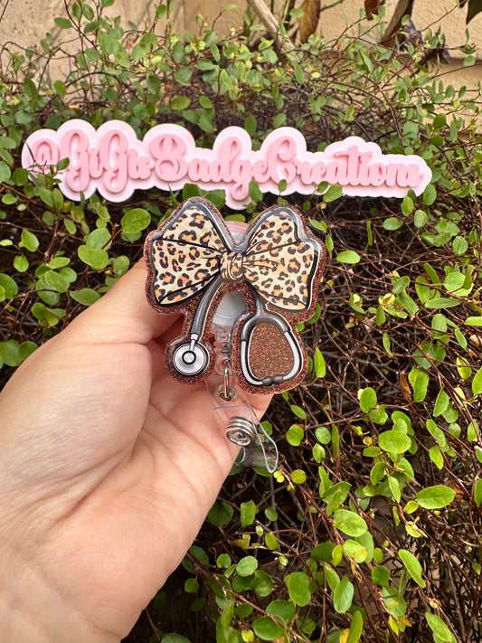 Cheetah Stethoscope Badge Reel
