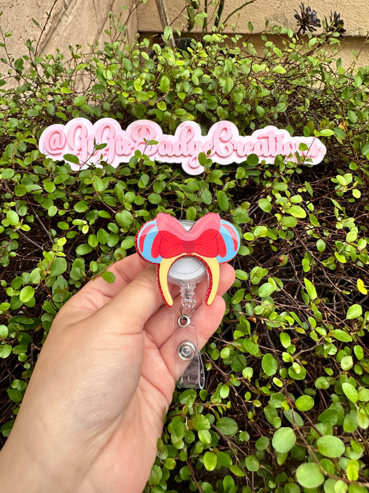 Snowwhite Mouse Ears Badge Reel