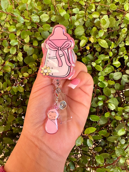Baby Bottle Badge Reel