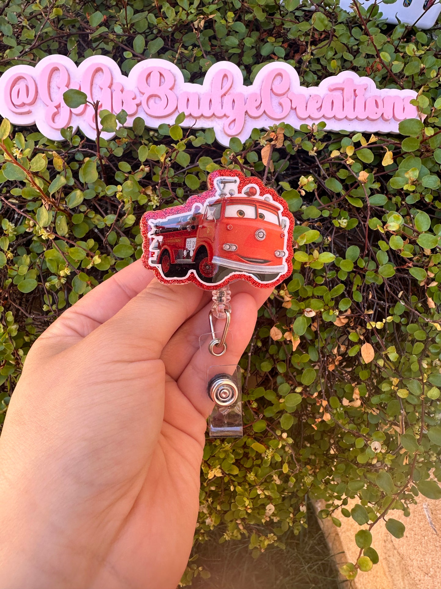 Fire Truck Badge Reel
