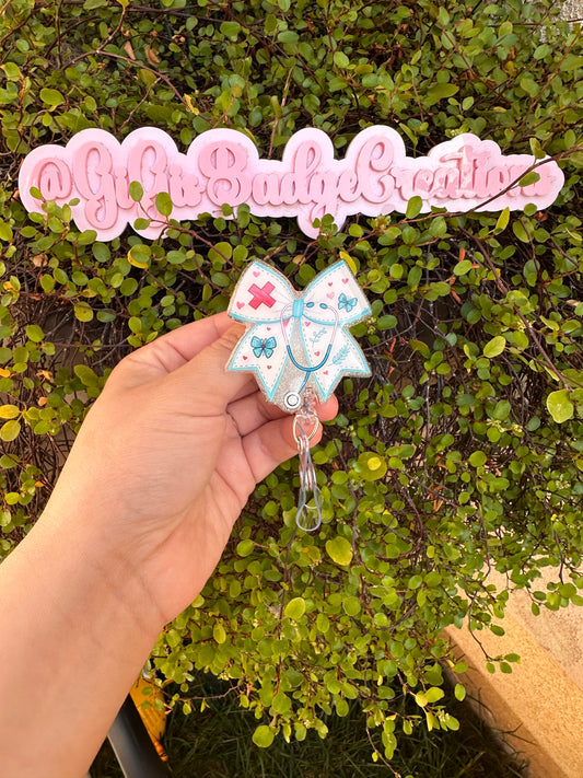Nurse Bow Badge Reel