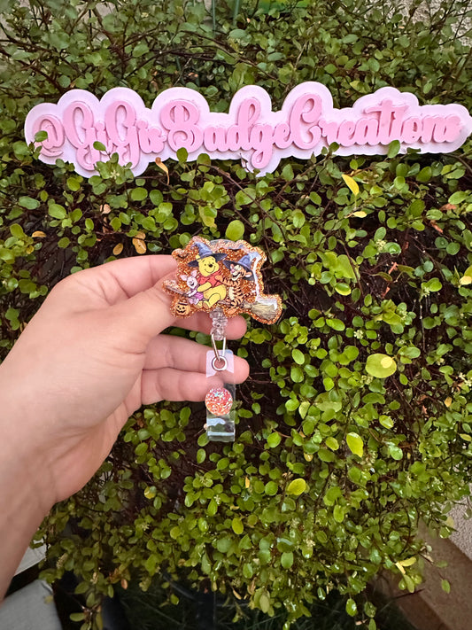 Pooh Friends Halloween Badge Reel