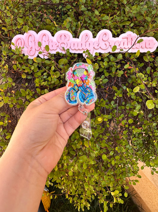 Autism Gloves Badge Reel