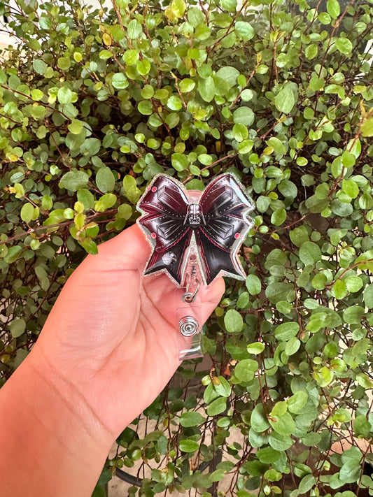 Black Bow Badge Reel