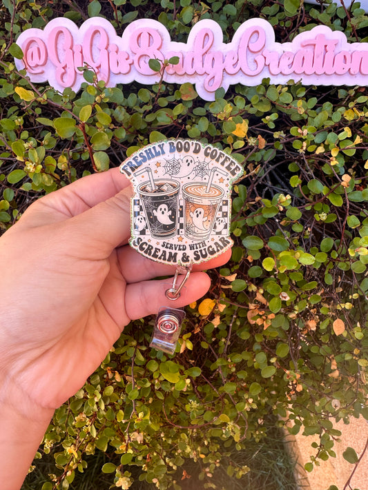Freshly Boo’d Coffee Badge Reel