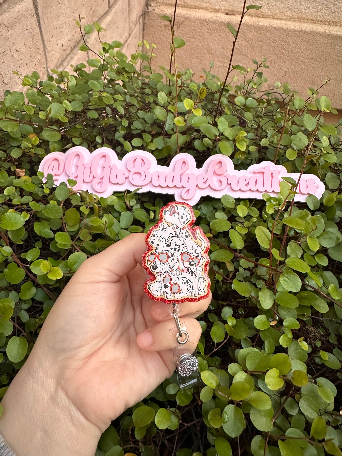 Dalmatian Puppies Badge Reel