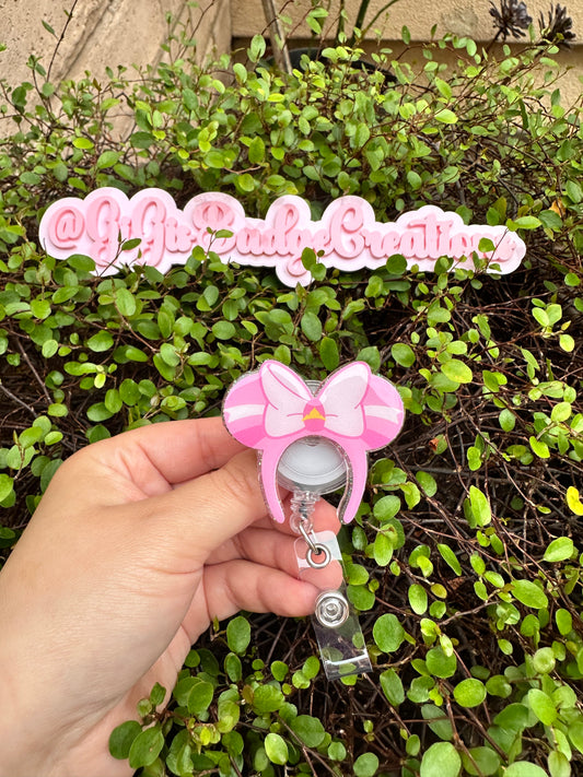 Sleeping Beauty Mouse Ears Badge Reel