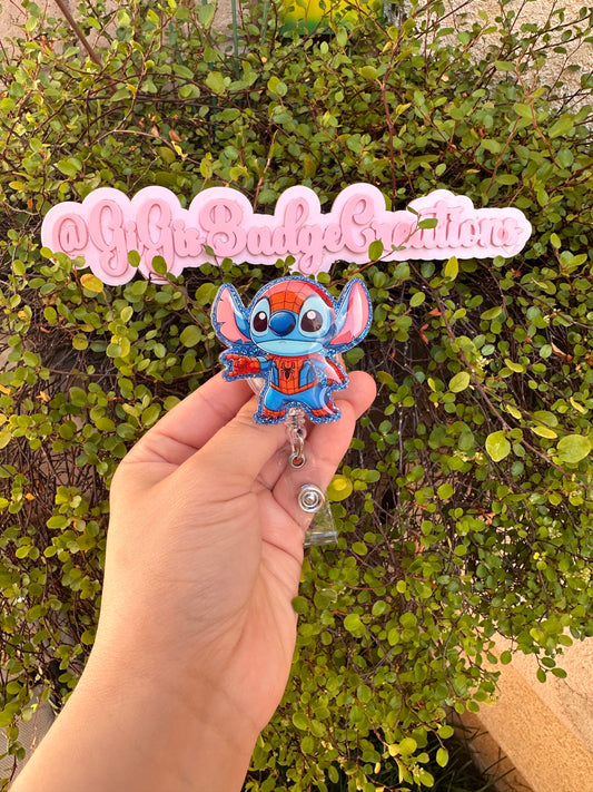Stitch in Spiderman Badge Reel