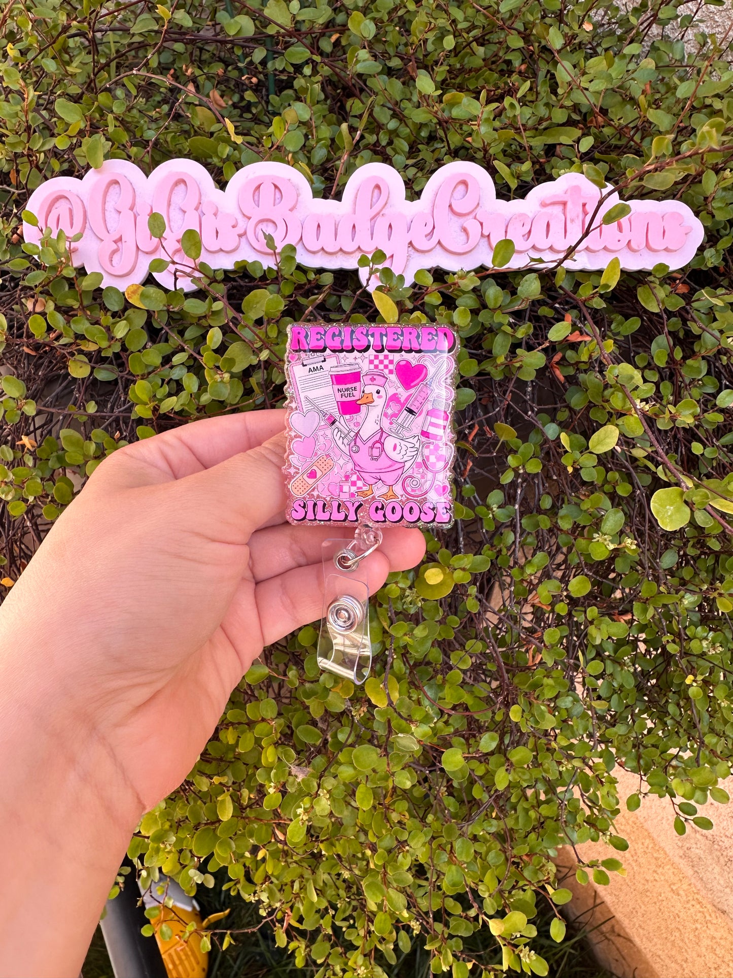 Silly Goose Nurse Badge Reel