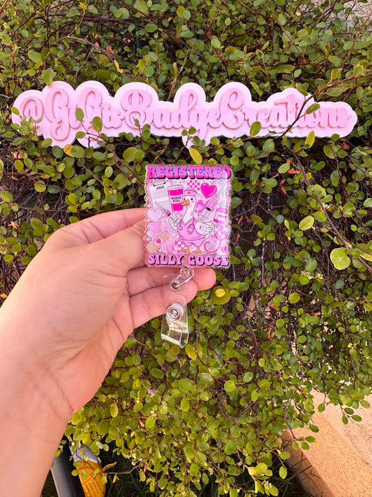Silly Goose Nurse Badge Reel