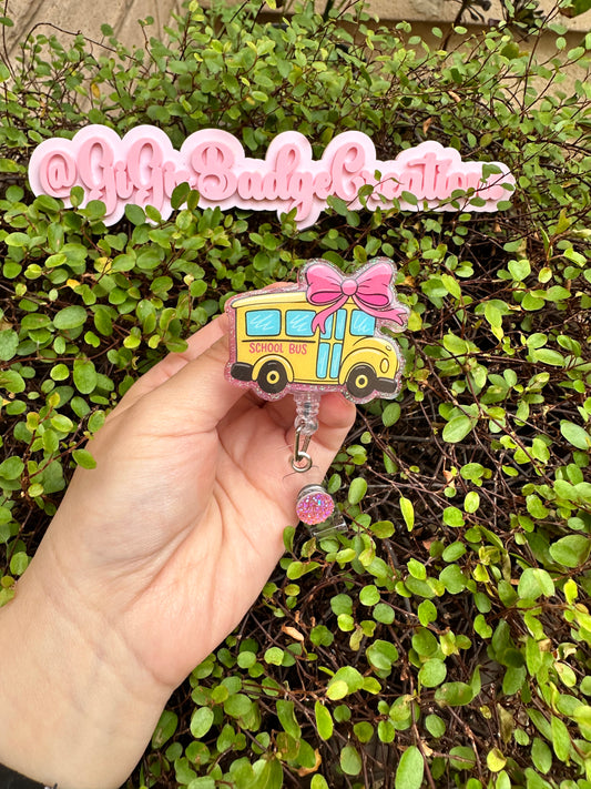 School Bus Badge Reel
