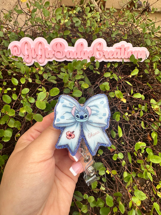 Stitch Bow Badge Reel